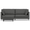Ava - Mid Century Sofa With Ottoman Set - Dark Gray - Image 4