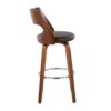 Cecina - Mid-Century Modern Barstool With Swivel (Set of 2) - Walnut / Brown - Image 3