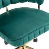 Velvet Home Office Desk Chair, Modern Cute Computer Chair, Wheels Swivel Height Adjustable Task Chair - Emerald - Image 19