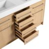 Original 60" Freestanding Bathroom Vanity With Double Resin Sink Soft Closing Doors & Drawers Plywood - Oak - Image 14