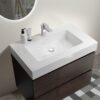 Alice - 30" Bathroom Vanity With Sink, Large Storage Wall Mounted Floating Bathroom Vanity For Modern Bathroom, One-Piece Sink Basin Without Drain And Faucet - Walnut / White - Image 3