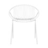 Modern Outdoor 7 Piece Dining Set With Stackable Chairs - Teak / Black / White - Image 13