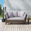 Outdoor Expandable Daybed With Water Resistant Cushion - Gray - Image 2