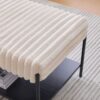 Upholstered Ottoman Coffee Table Foot Rest With Metal Legs And Open Storage - Beige - Image 7