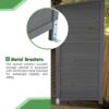 Outdoor Storage Shed With Lockable Door, Wooden Tool Storage Shed With Detachable Shelves & Pitch Roof - Gray - Image 6