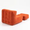 Fluffy Bean Bag Chair, Comfortable Bean Bag For Adults And Children, Super Soft Lazy Sofa Chair With Memory Foam And Ottoman, Indoor Modern Focus Bean Bag Chair For Living Room, Bedroom, Apartment - Red - Image 12