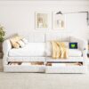 Queen Platform Bed With USB, 2 Drawers - White - Image 6
