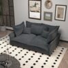 Modern Comfy Upholstered Sofa Cloud Couch, Deep Seat Couches With Multiple Large Soft Pillows, Convertible Deep Seat Chaise Langue For Living Room - Gray - Image 8