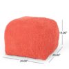 Spongy - Microfiber Square Pouf With Cozy Texture - Coral - Image 3