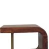 S Curve Brass Bedside Table - Dark Brown - Image 5