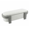 Large Versatile Storage Ottoman Bench: Spacious, Durable, Stylish - White / Light Gray - Image 17