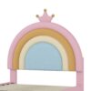 Twin Size Upholstered Rainbow Design Bed, Velvet Princess Platform Bed With Storage Drawer, No Box - Spring Needed - Colorful / Pink - Image 10