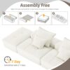 Modern Oversized Modular Sectional Sofa With 2 Ottoman And 2 Seat, Sparkling Chenille Fabric Soft Cushion Sofa With 4 Pillows, 4 Pieces Diy Combination Tufted Sofa, No Assembly Required - Beige - Image 19