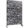 Outdoor & Indoor Privacy Screen Metal Privacy Screen, Freestanding Decorative Privacy Screen For Deck Balcony Patio - Black - Image 5