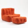 Fluffy Bean Bag Chair, Comfortable Bean Bag For Adults And Children, Super Soft Lazy Sofa Chair With Memory Foam And Ottoman, Indoor Modern Focus Bean Bag Chair For Living Room, Bedroom, Apartment - Red - Image 18