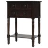 Narrow Console Table, Slim Sofa Table With Three Storage Drawers And Bottom Shelf For Living Room, Easy Assembly - Espresso - Image 9