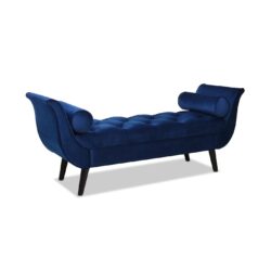 Alma - Tufted Flared Arm Entryway Bench - Navy Blue