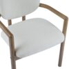 Dining Chairs (Set of 2) Upholstered Arm Chairs, Rubber Wood Accent Chairs - White - Image 16