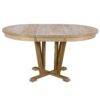Topmax - 5 Piece Rustic Extendable Dining Table Set Round Trestle Table And 4 Cross Back Dining Chairs For Kitchen, Dining Room - Natural - Image 19