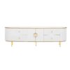 Modern TV Stand For TVs Up To 80", Entertainment Center With 4 Drawers And 1 Cabinet, Wood TV Console Table With And Handles For Living Room - White - Image 11