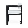 Stylish Indoor Upholstered Wood Dining Chair (Set of 2) With Rubberwood Frame - White / Black - Image 8