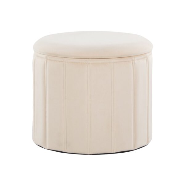 Lindsey - Contemporary & Glam Folding Storage Ottoman - Cream
