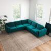 Amber - Velvet Corner Sectional Sofa - Teal - Image 14
