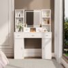 43.31" x 15.75" x 55.91" Newly Designed Smart Mirror Dressing Table With Drawers And Storage Cabinet, Dressing Table With Dressing Pad For Bedroom, Dressing Room - White - Image 6