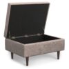 Shay - Mid Century Small Coffee Table Storage Ottoman - Gray - Image 3