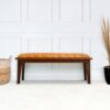 Arden - Bench With Buttons - Brown / Rustic / Tan - Image 4