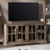 Modern Farmhouse Windowpane Glass Door TV Stand For TVs Up To 65" - Gray Wash - Image 5