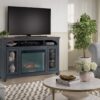 Americana - 66 In Fireplace TV Stand For TVs Up To 80" - Blue - Image 5