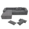 2 Pices Free Combination Minimalist Style Modular Sectional, Wrinkle Resistant Couch Set L Shaped Compressed Sofa For Living Room - Gray - Image 13