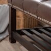 Bedroom End Of Bed Bench Tufted Upholstered End Of Bed Bench End Of Bed Entrance Shoe Bench, 60" With Nailhead Trim And Shelf Bedroom Upholstered Leather Bench Living Room Shoe Rack Footstool - Dark Brown - Image 14