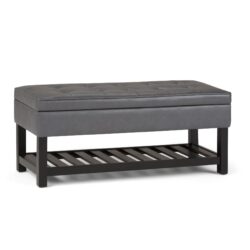 Cosmopolitan - Storage Ottoman Bench With Open Bottom - Stone Gray