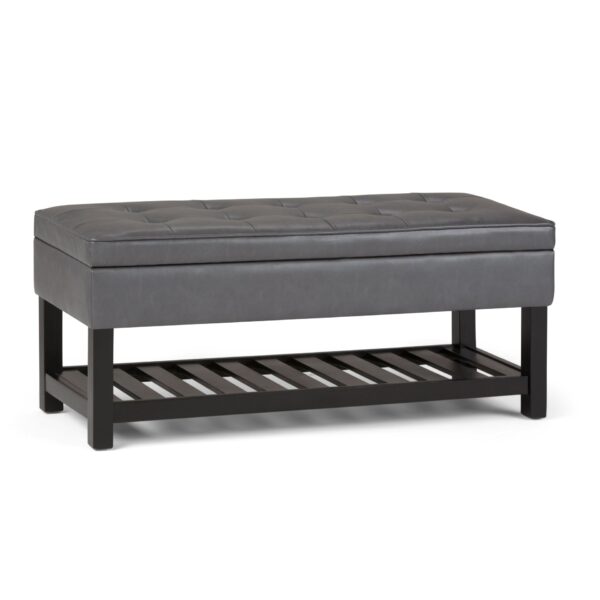 Cosmopolitan - Storage Ottoman Bench With Open Bottom - Stone Gray