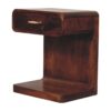 T Bar Rounded Bedside Table - Dark Brown - Image 3