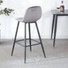 Bar Stool (Set of 2) Modern Counter Bar Height Chair With Back, Sturdy Metal Legs & Footrests, Island Stool For Kitchen Bar - Gray - Image 2