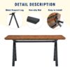 Herringbone Pattern Dining Table A Perfect Match For Modern Minimalist And Industrial Home Styles - Walnut - Image 8