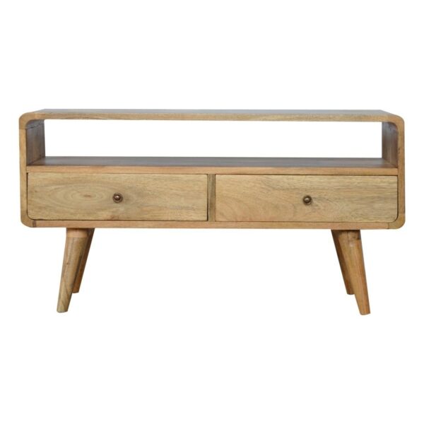 Curved Media Unit - Oak
