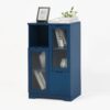 Painted Cabinet With Glass Doors, Drawer, And Open Storage Space For Bedroom And Living Room - Navy Blue - Image 15