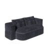 2 In 1 Foldable Sofa Plush Corduroy Sofa Convertible Floor Sofa Bed Deep Seating With Multi Functional Blanket Suitable For Living Rooms - Dark Gray - Image 12