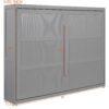 Queen Size Murphy Wall Bed Modern Design With LED Lights - Gray - Image 18