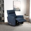 Carson - Swivel Glider Suede Recliner Chair - Midnight Blue - Image 5