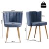 Modern Haze Dining Chair With Iron Tube Wood Legs, Shorthair Cushions And Comfortable Backrest, Suitable For Dining Room, Living Room, Cafe, Simple Structure (Set of 2) - Blue - Image 5