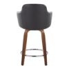 Boyne - Contemporary Fixed Height Counter Stool With Swivel With Round Footrest (Set of 2) - Walnut / Black - Image 5