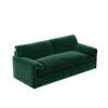 Queen Pull Out Sofa Bed, 3 In 1 Convertible Sleeper Sofa With Side Storage Multifunctional Velvet Loveseat Bed For Living Room - Green - Image 10