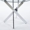 Dining Table With Cross Metal Leg And Tempered Glass, Modern Space Saving Kitchen Table For Living Room Legs - Chrome - Image 7