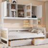 Twin Size Daybed With 2 Drawers, And All In One Cabinet And Shelf - White - Image 17