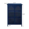 2 Doors Metal Storage Cabinet Display Cabinet With Glass Doors Metal Kitchen Sideboard Buffet Cabinet Glass Storage Cabinet For Dining Room Living Room Bedroom - Dark Blue - Image 5